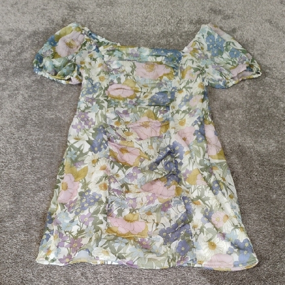 Fate Floral Smocked And Ruched Minidress - Picture 1 of 7